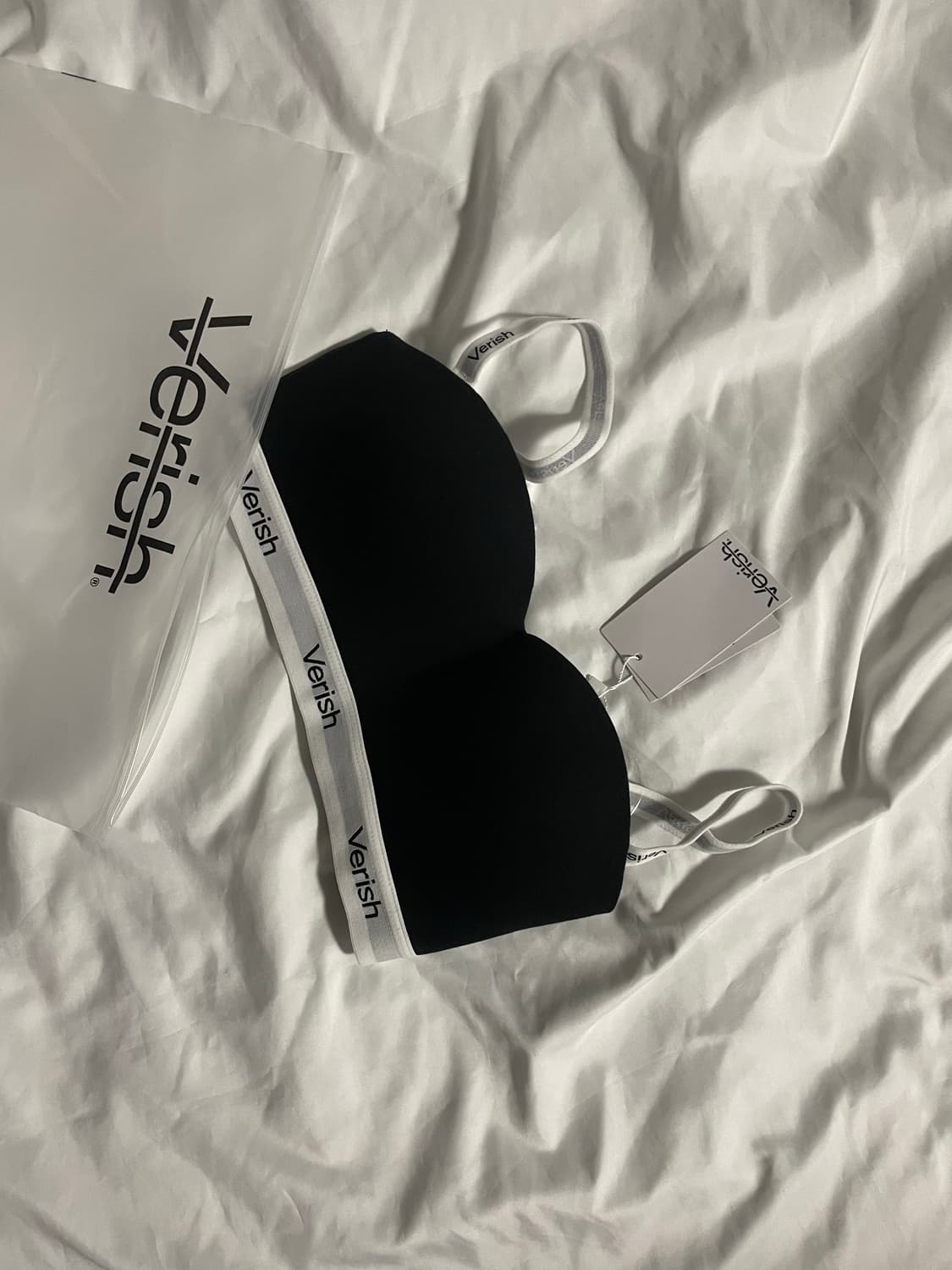 베리시 코튼 브라 로고밴드 오프숄더 블랙 상품이미지1