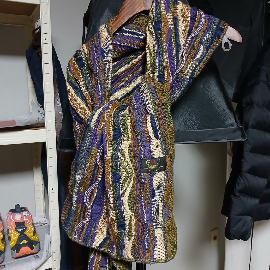 쿠지맛 케이블 울 니트 목도리 빈티지  머플러 길이 180 상품이미지2