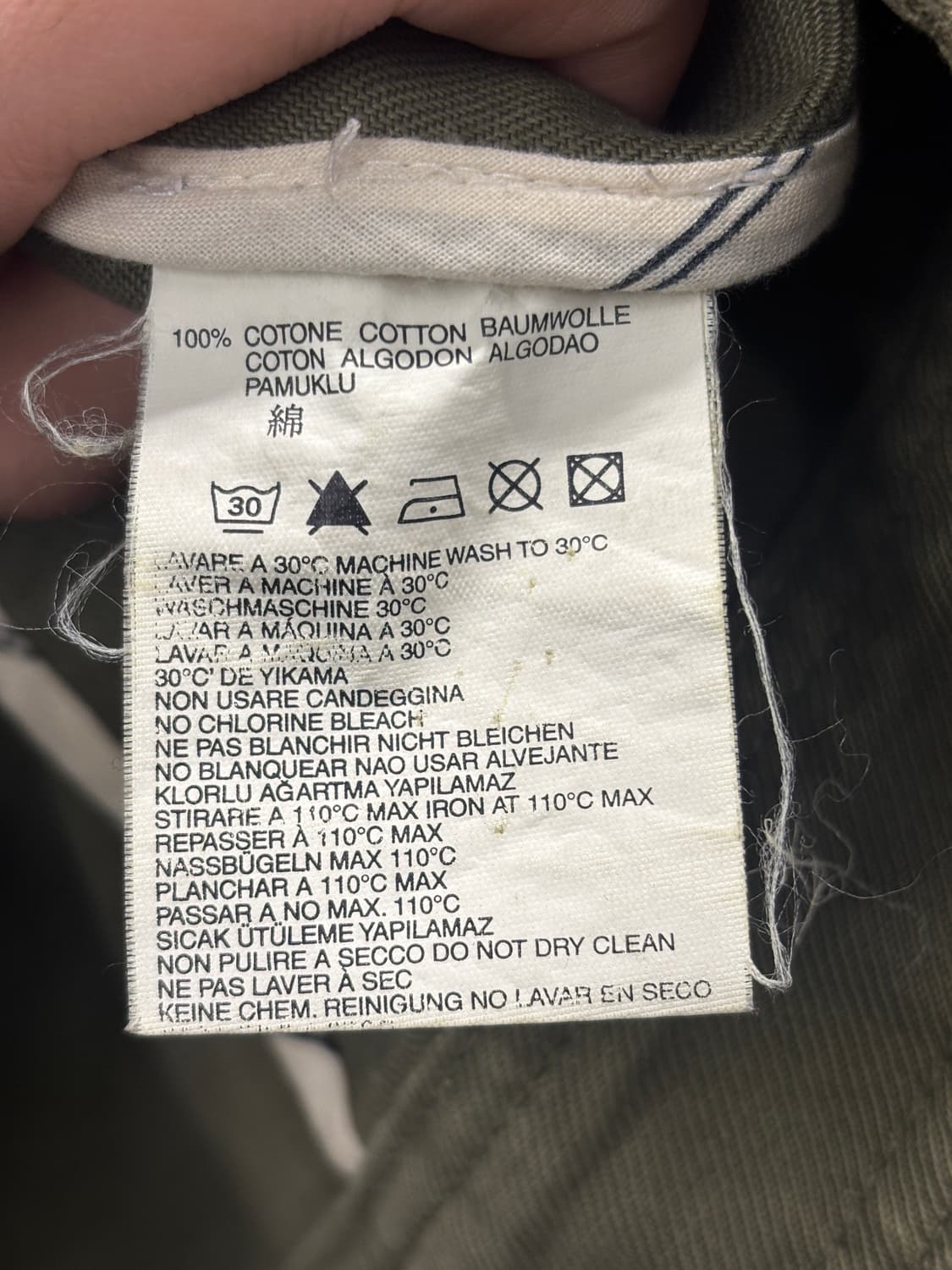 DIESEL 디젤 올리브 그린 코튼 재킷 XS 상품이미지6