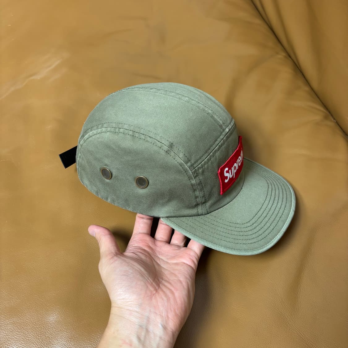 Supreme 슈프림 밀리터리 워시드 카키 캠프캡 모자 (Khaki) 상품이미지3