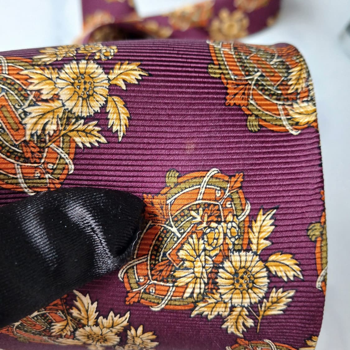 크리스찬디올 와인 플로럴 오너먼트 패턴 넥타이 9.5cm A등급 E950 상품이미지6