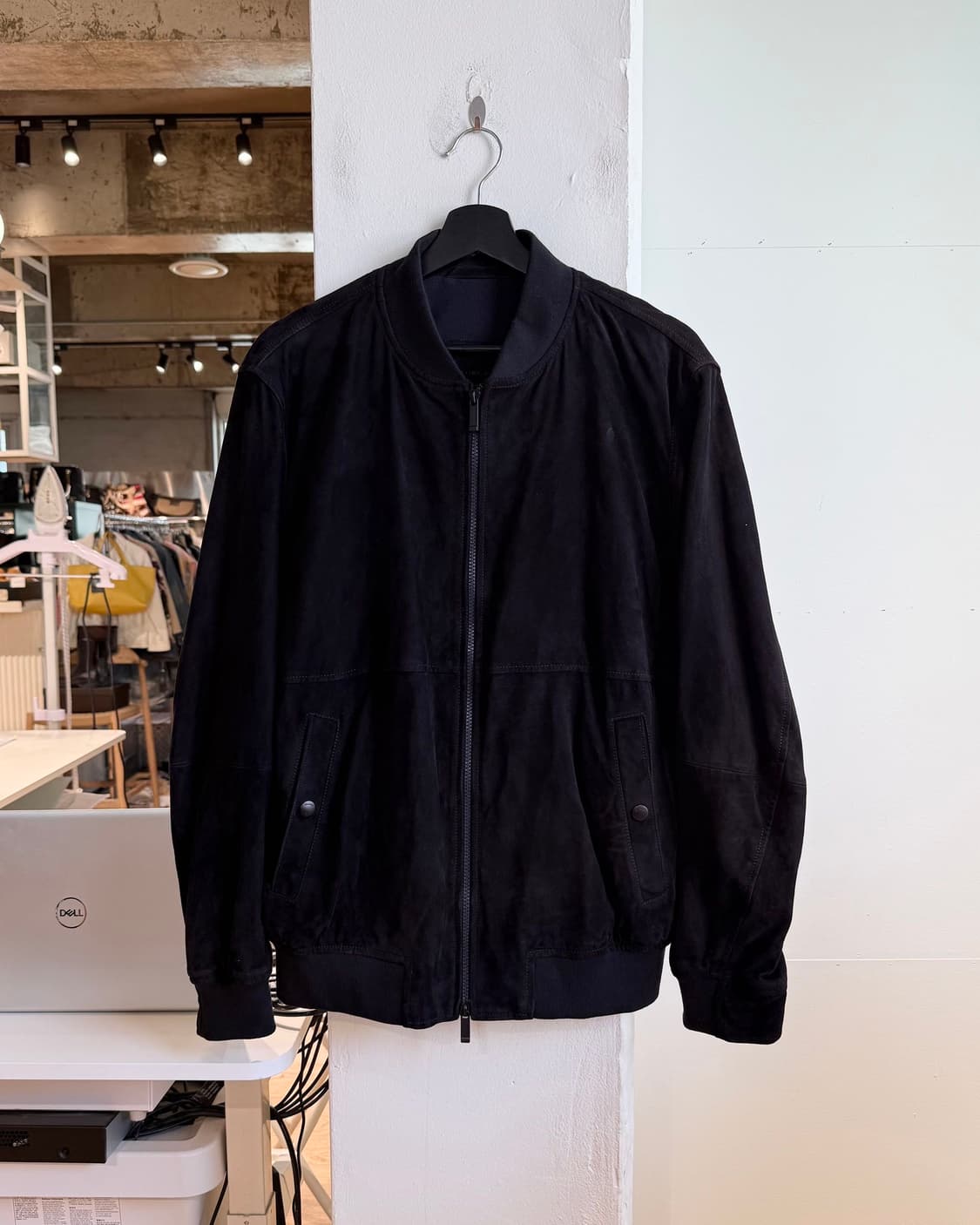 마시모 두띠 블랙 스웨이드 레더 봄버 자켓  상품이미지1