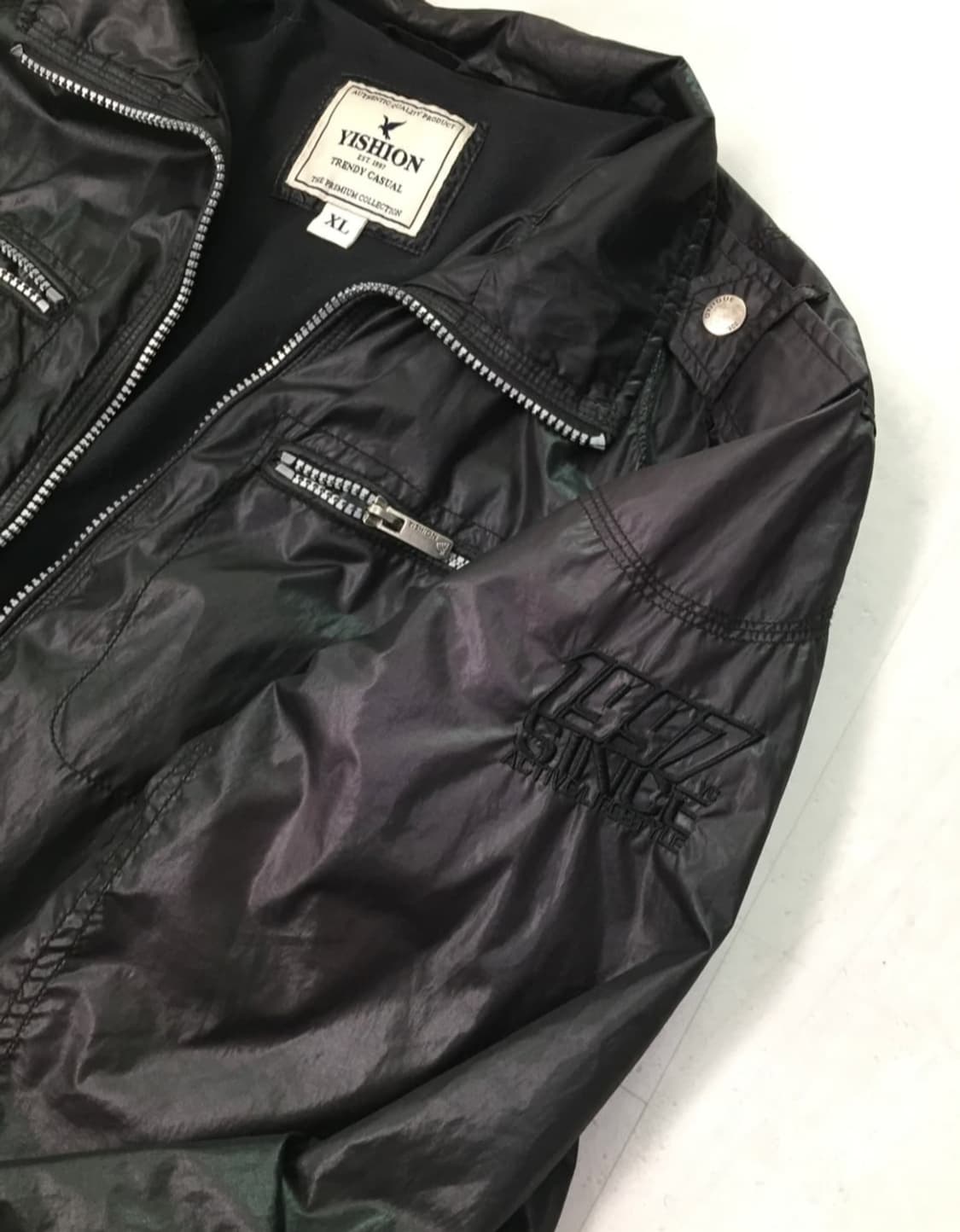 [XL] YISHION 빈티지 블랙 나일론자켓 상품이미지3