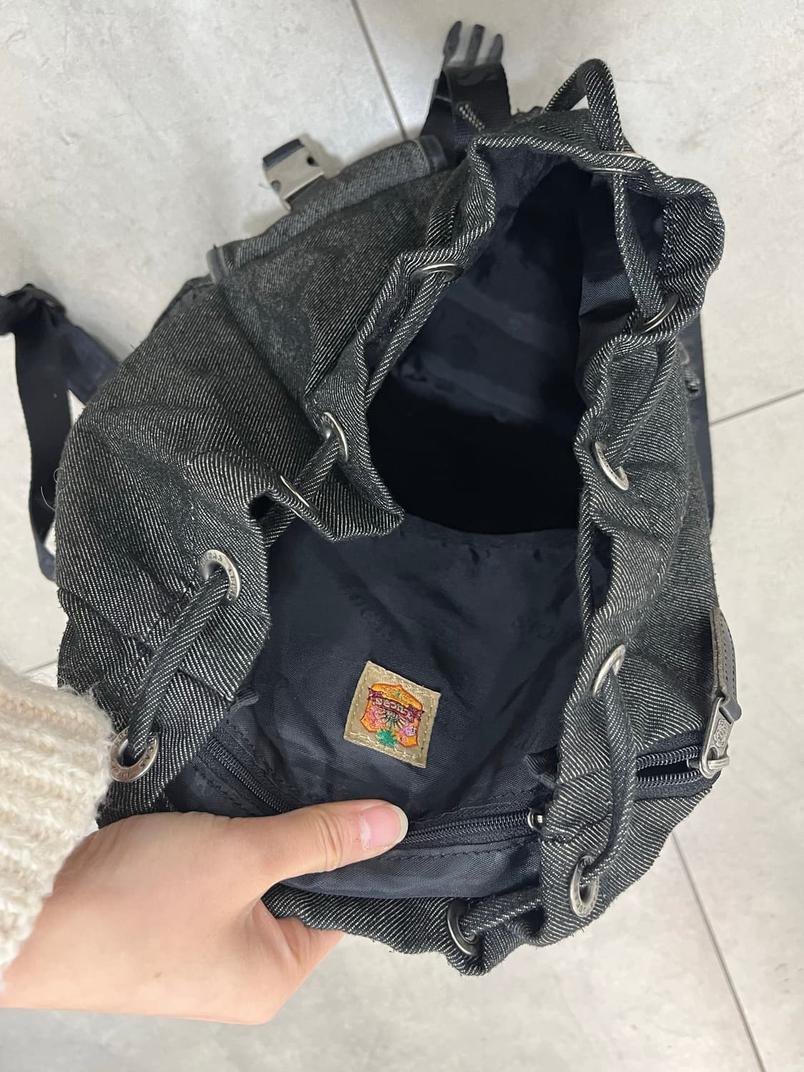 Lucas 데님 복조리 버클 백팩 상품이미지9