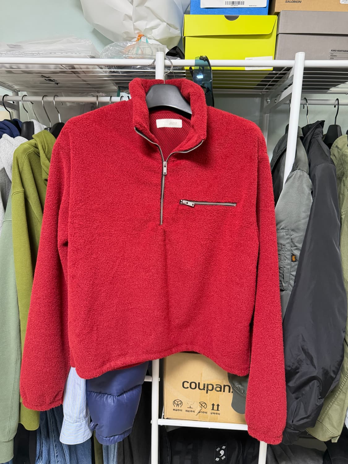 자라 지퍼 칼라 플리스 스웨트셔츠 브라이트 레드 상품이미지3
