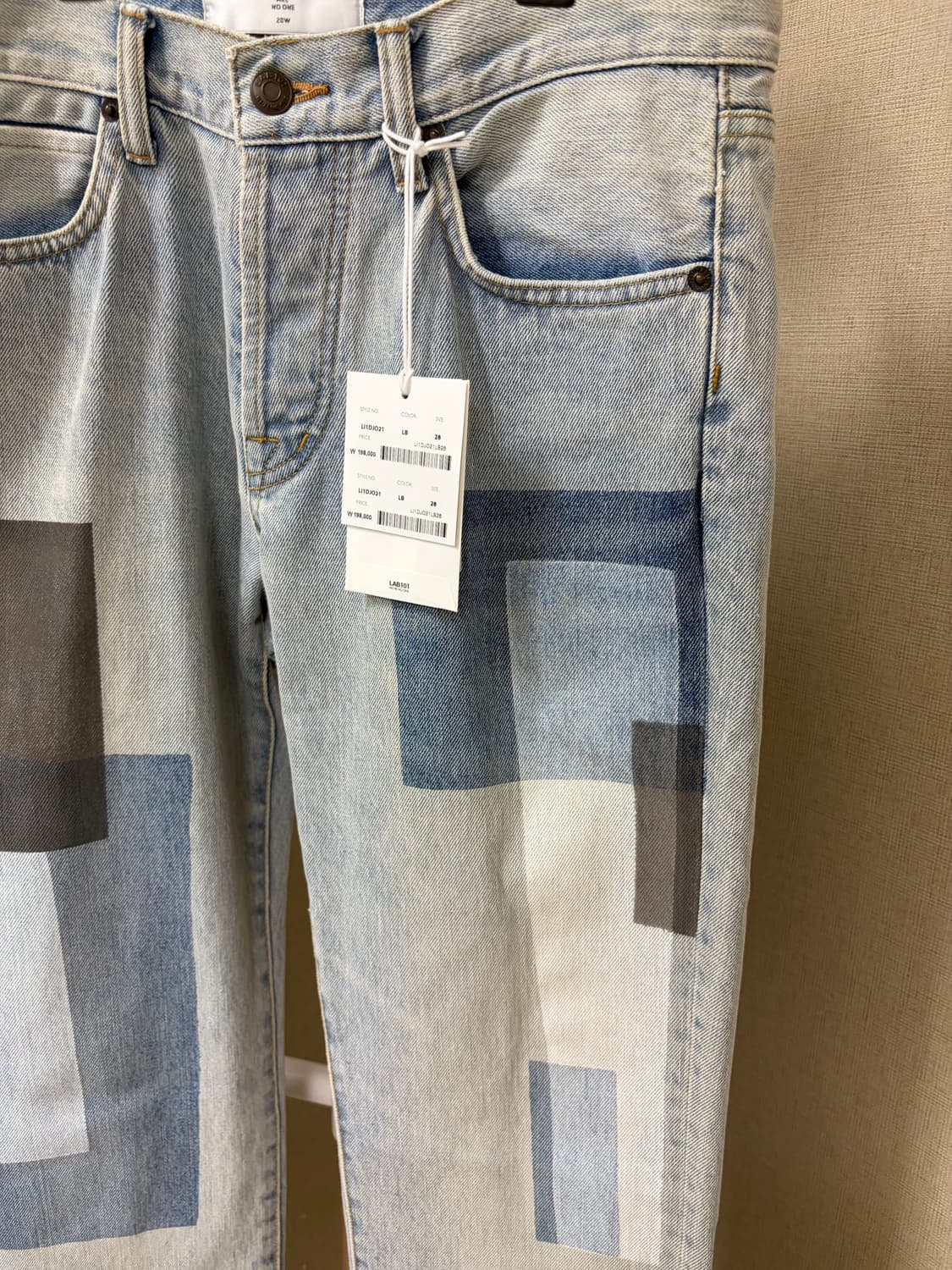 [28] lab101 브라이트 블루 멀티 블로킹 데님 상품이미지4