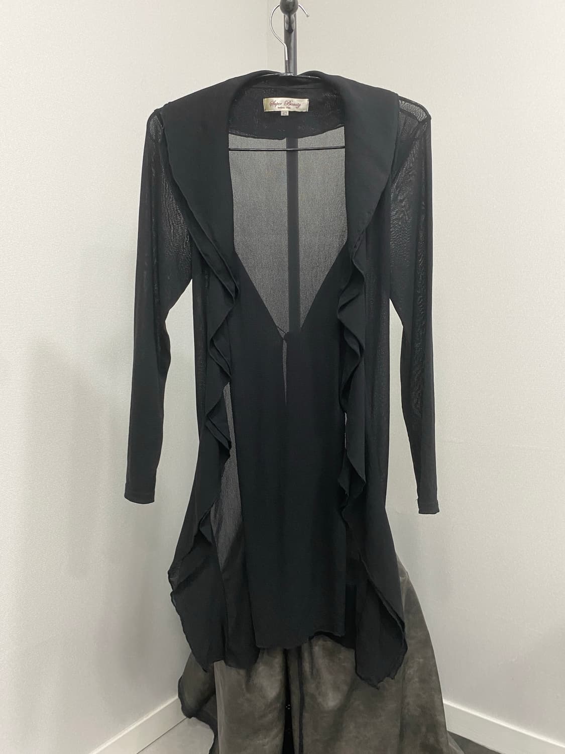 Sheer Ruffle Hooded Cardigan 상품이미지5