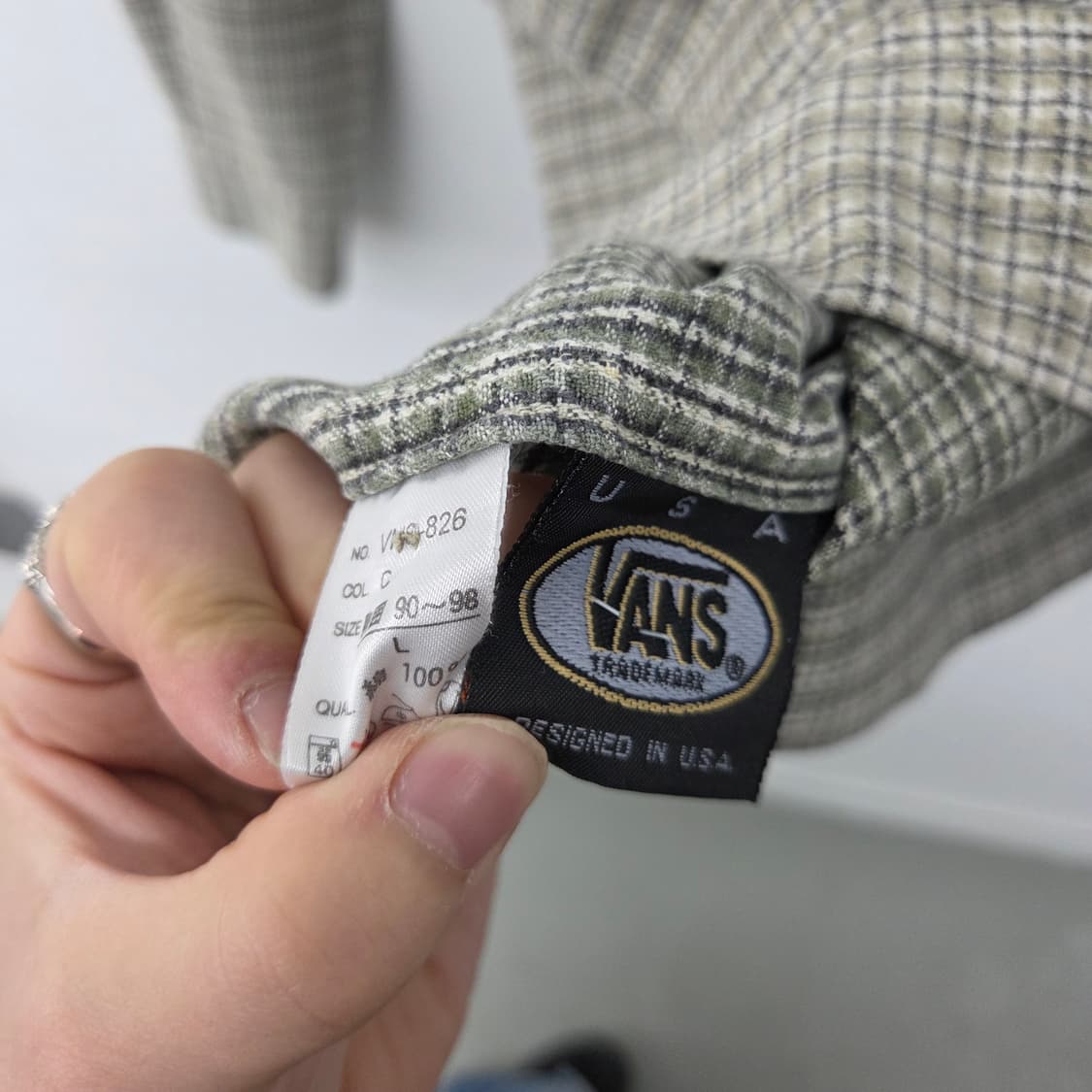 반스 체크 패턴 집업 셔츠 자켓 남L 상품이미지5