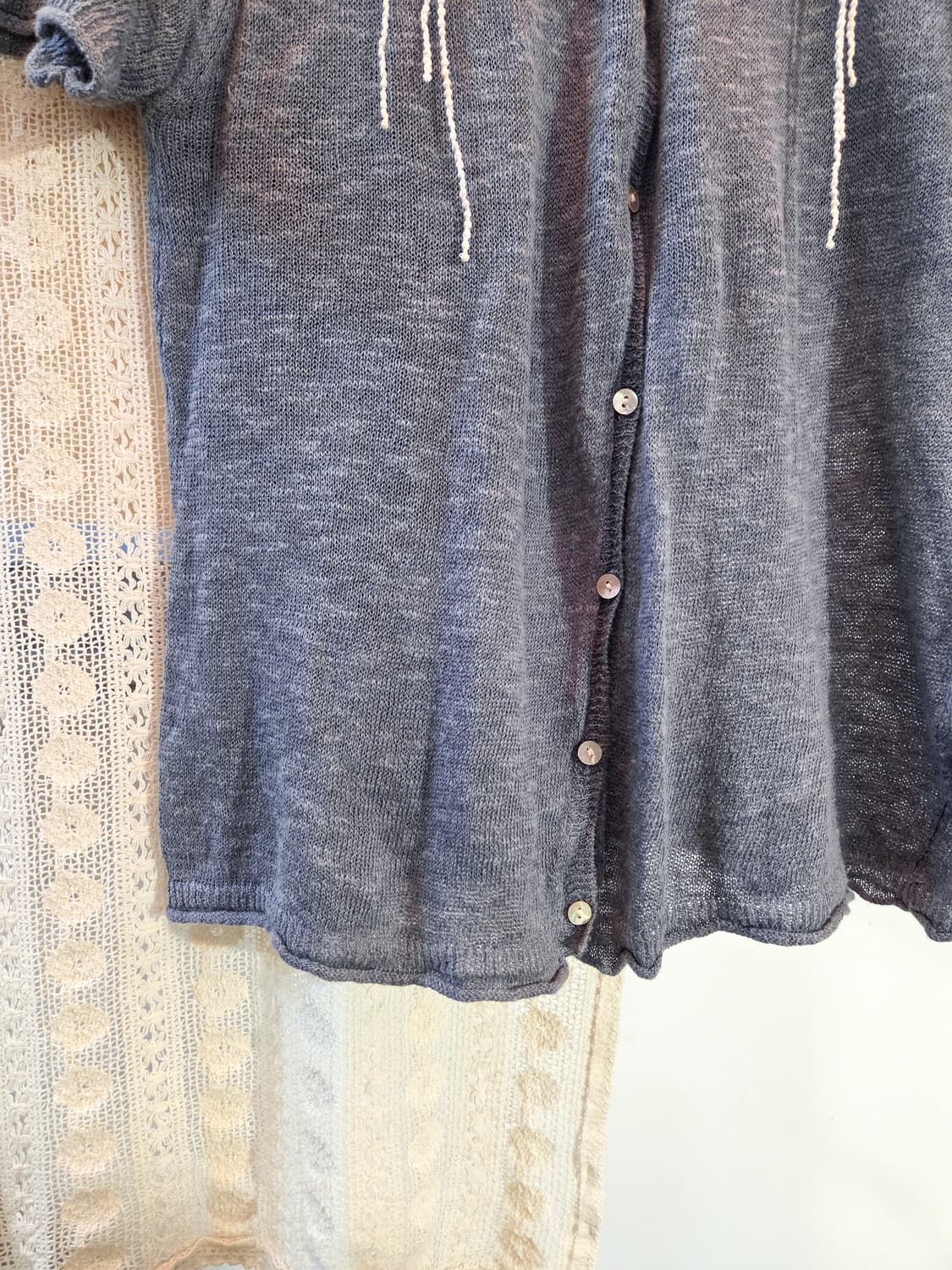 sm2 뜨개 카라 반팔 가디건 상품이미지3