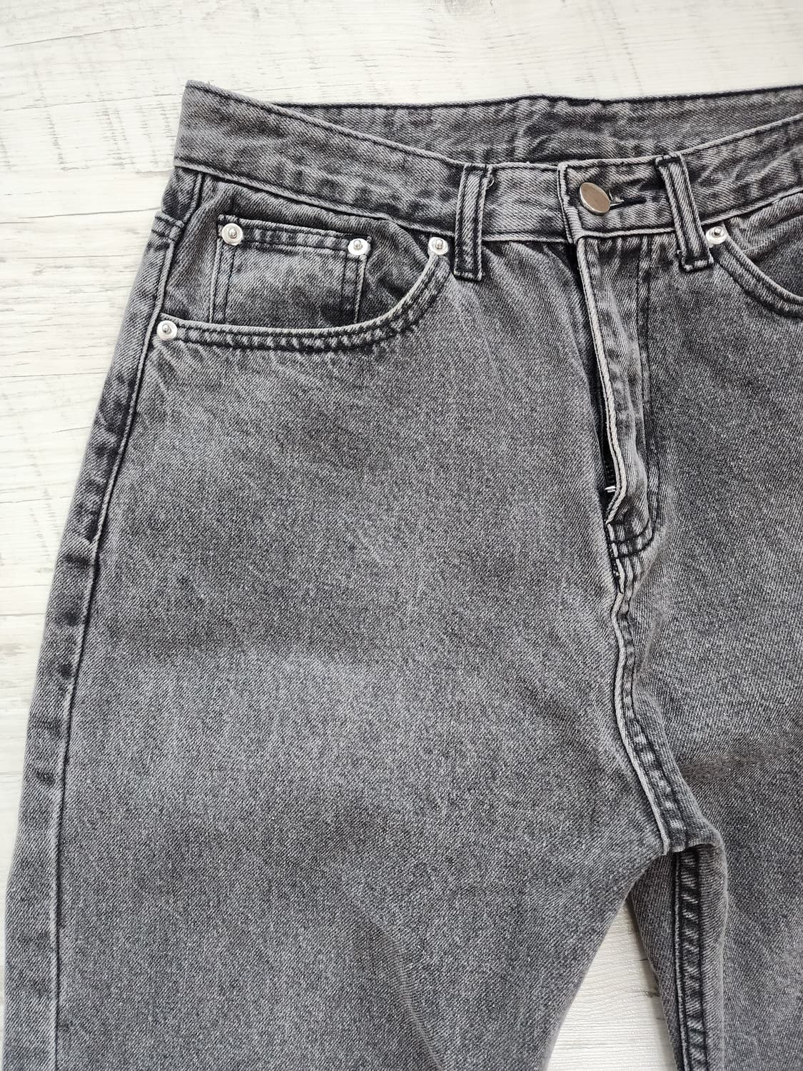 트릴리온 흑청 데님 팬츠 팜. S(30인치)사이즈 블랙 워싱 청바지 상품이미지4