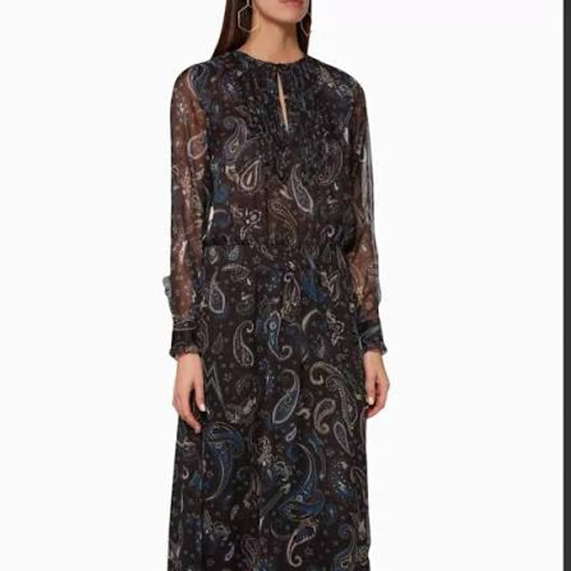 쟈딕앤볼테르 페이즐리 패턴 쉬폰 롱 원피스 XS사이즈 상품이미지1