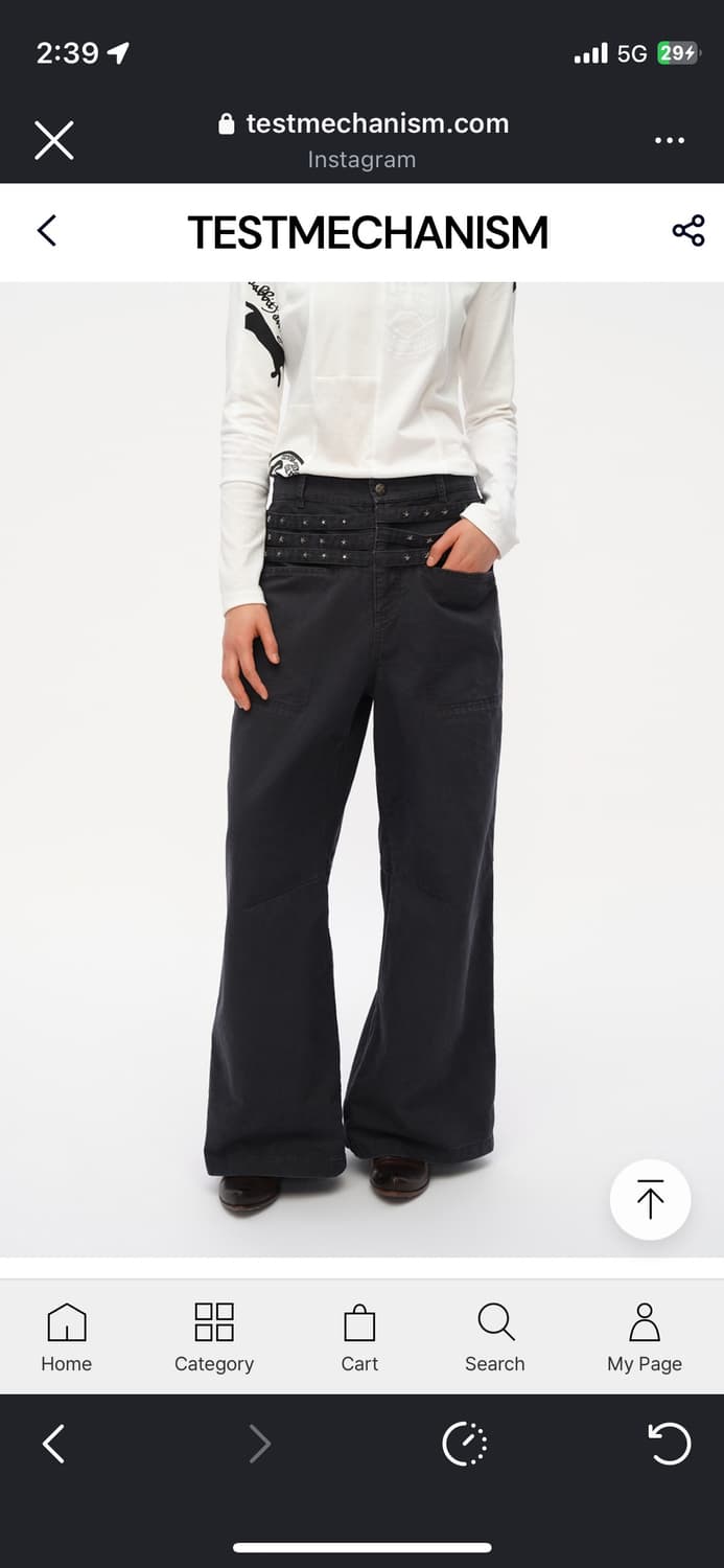 테스트메커니즘 oinimi 스타 스터드 와이드 팬츠 m 상품이미지2