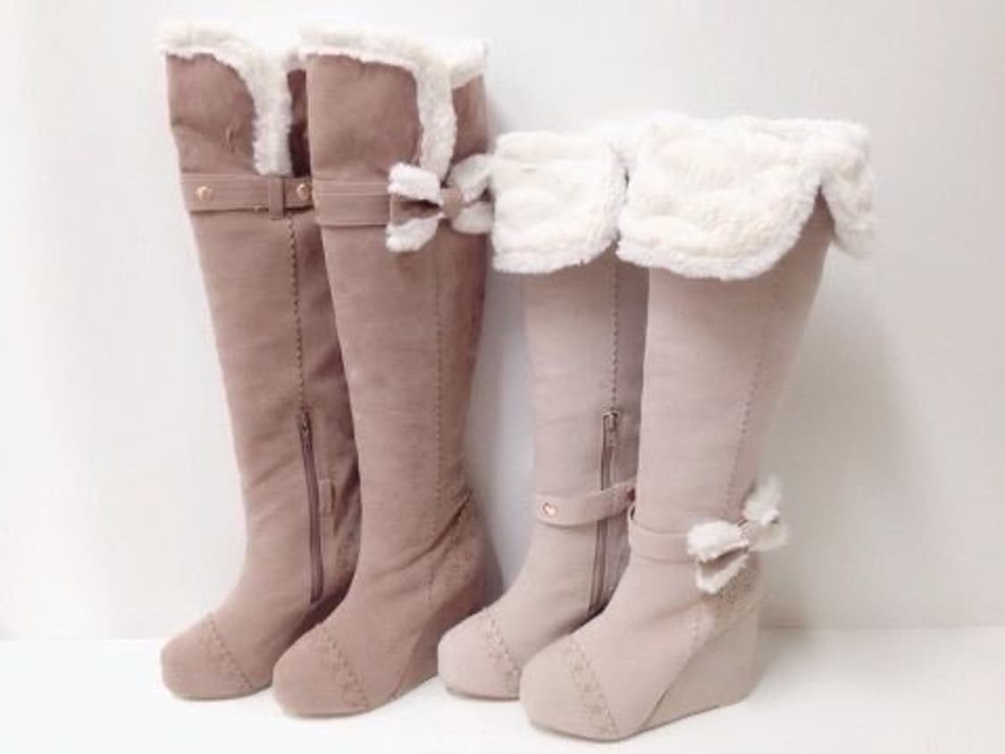 리즈리사 라떼갸루 히메카지 리본 부츠 아가일니트 큐롯 상품이미지1