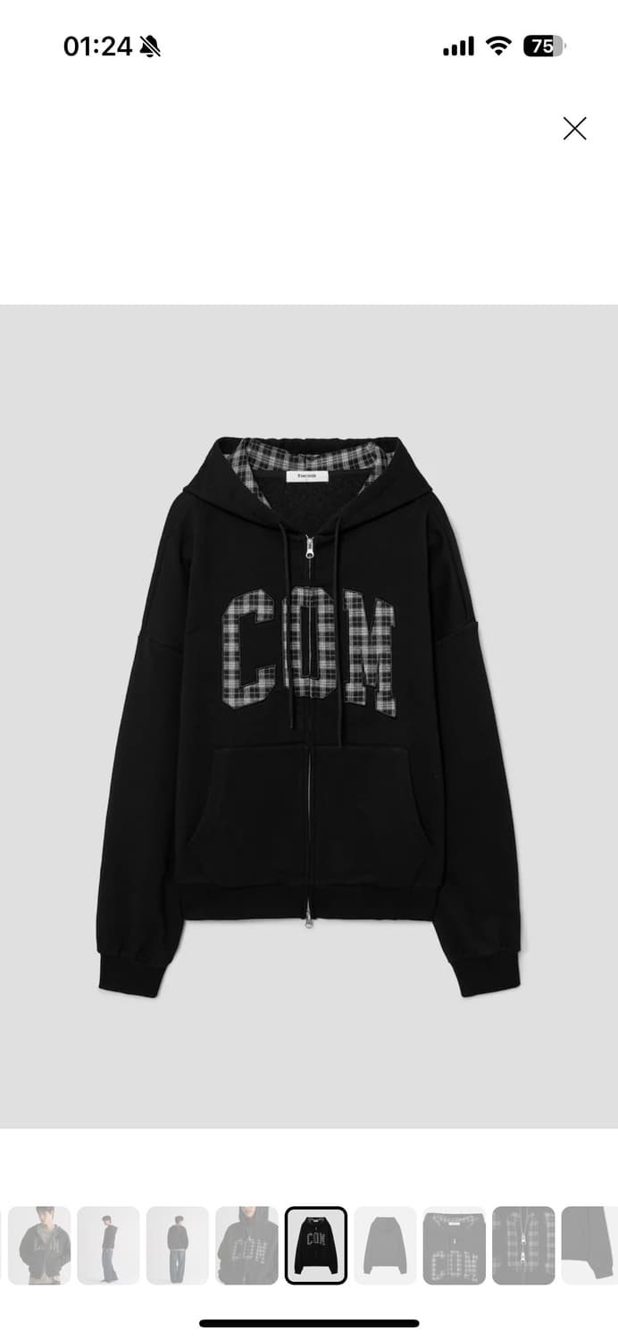 체크무늬 후드집업 상품이미지1