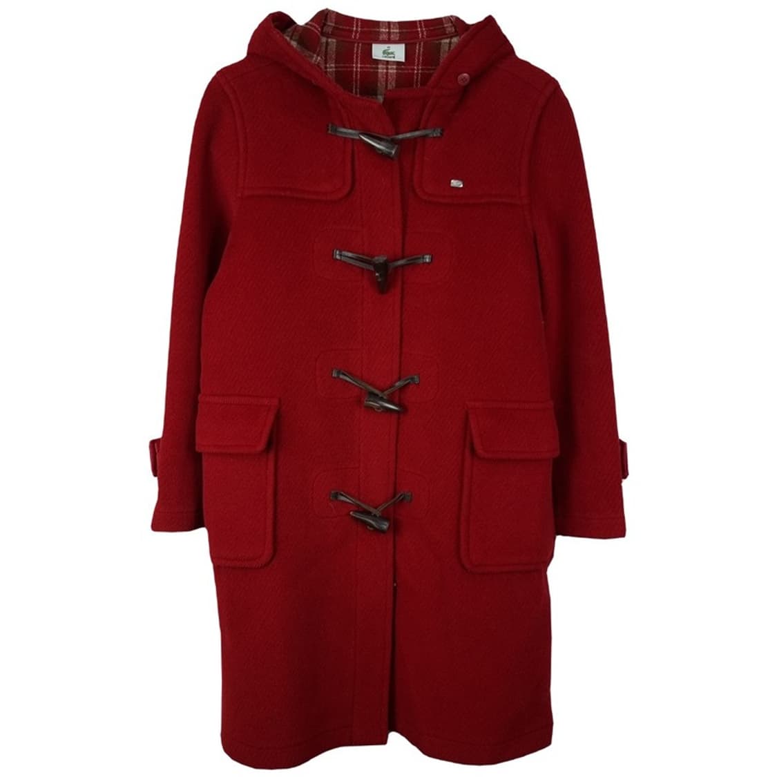 [라코스테] 울 모직 후드 더플 코트 떡볶이 코트 레드 M17520 상품이미지2