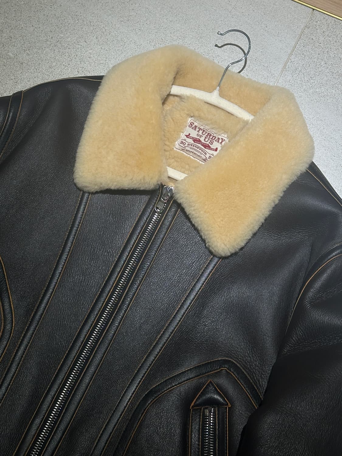 [L] stu 에스티유 무스탕 무톤 레더 양털 자켓 상품이미지4