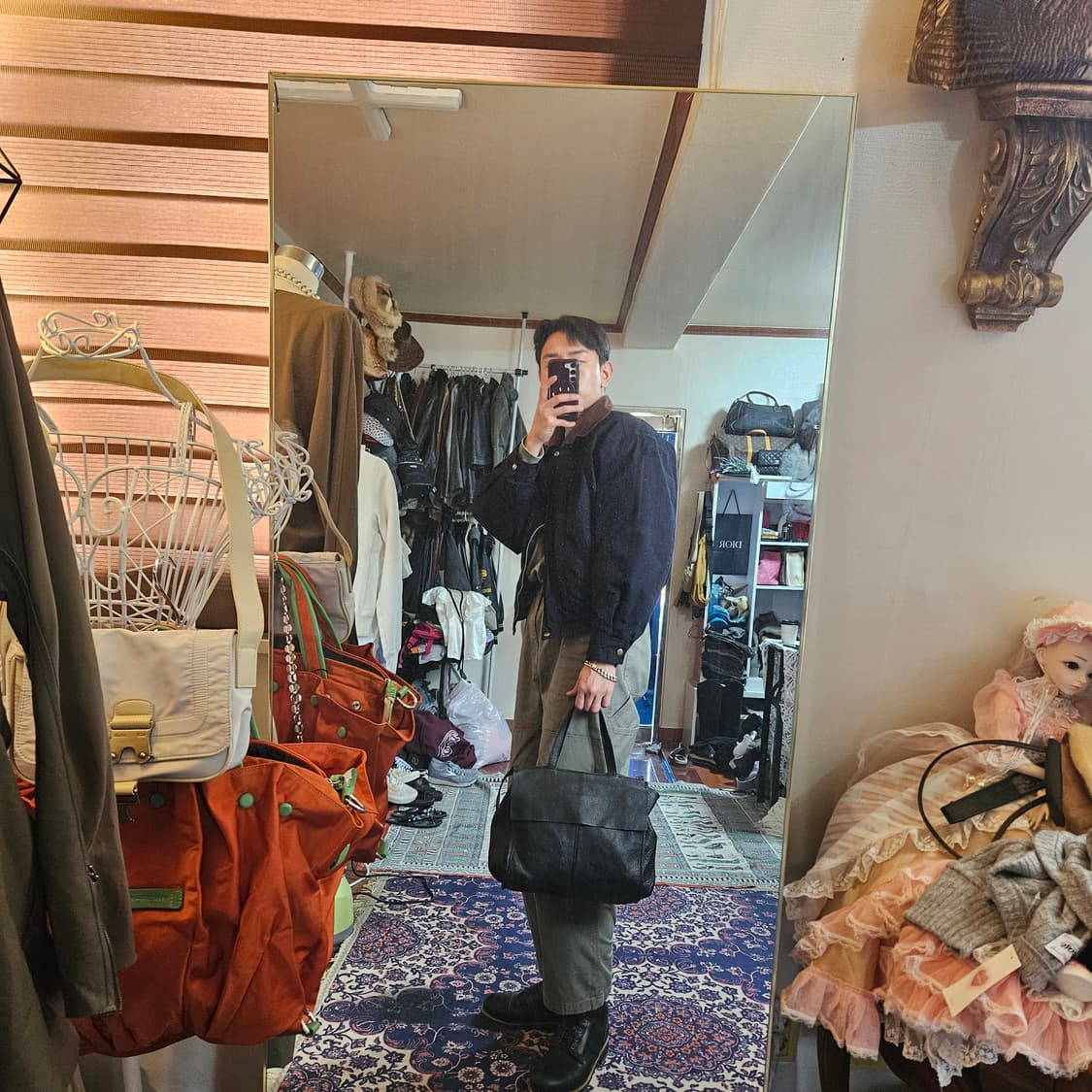 리틀파머스 엠보 레더 토트백 30 x 25 size 상품이미지2