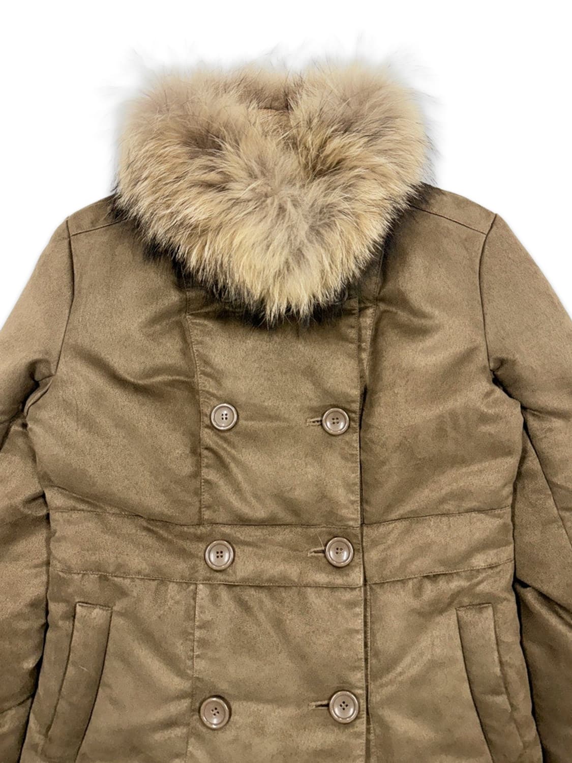 빈티지 SHEL'TTER 라이트 브라운 퍼 더블 패딩 상품이미지3