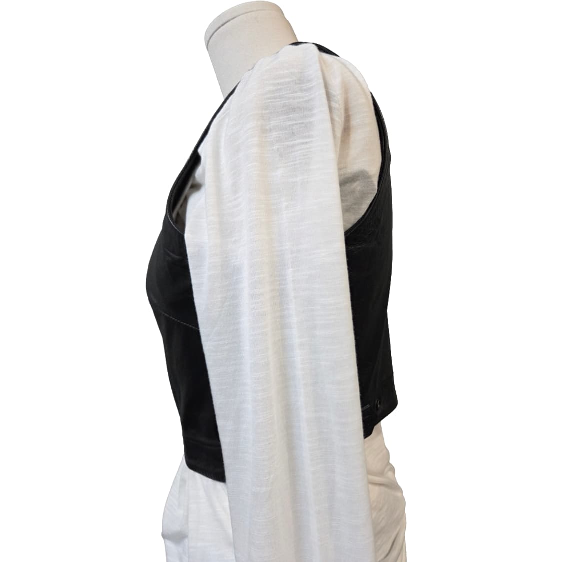 G-STAR블랙 가죽 집업 베스트 여성용(S)택없음 상품이미지2