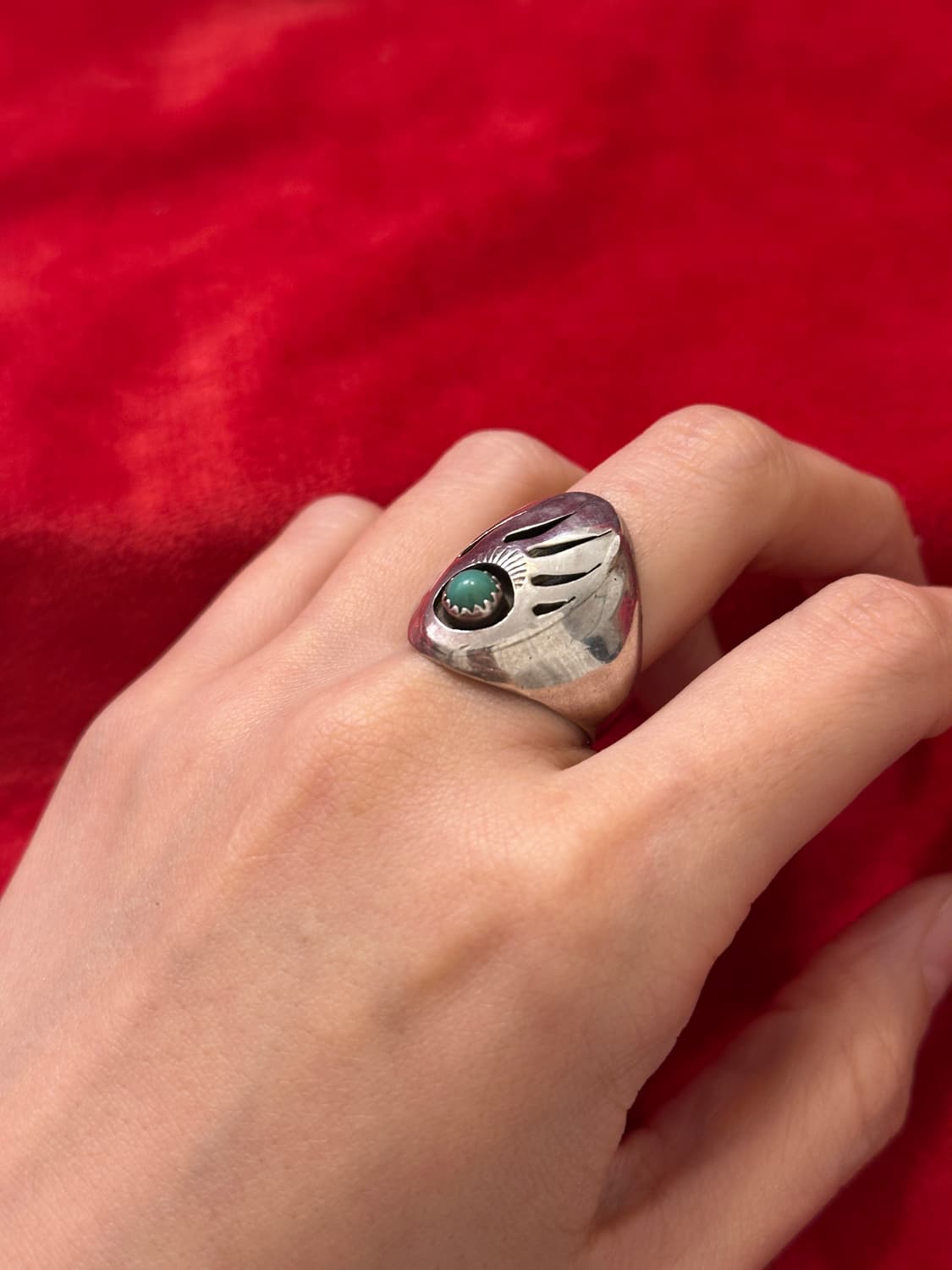 Vintage 925 Silver Bear Claw Turquoise R 상품이미지6