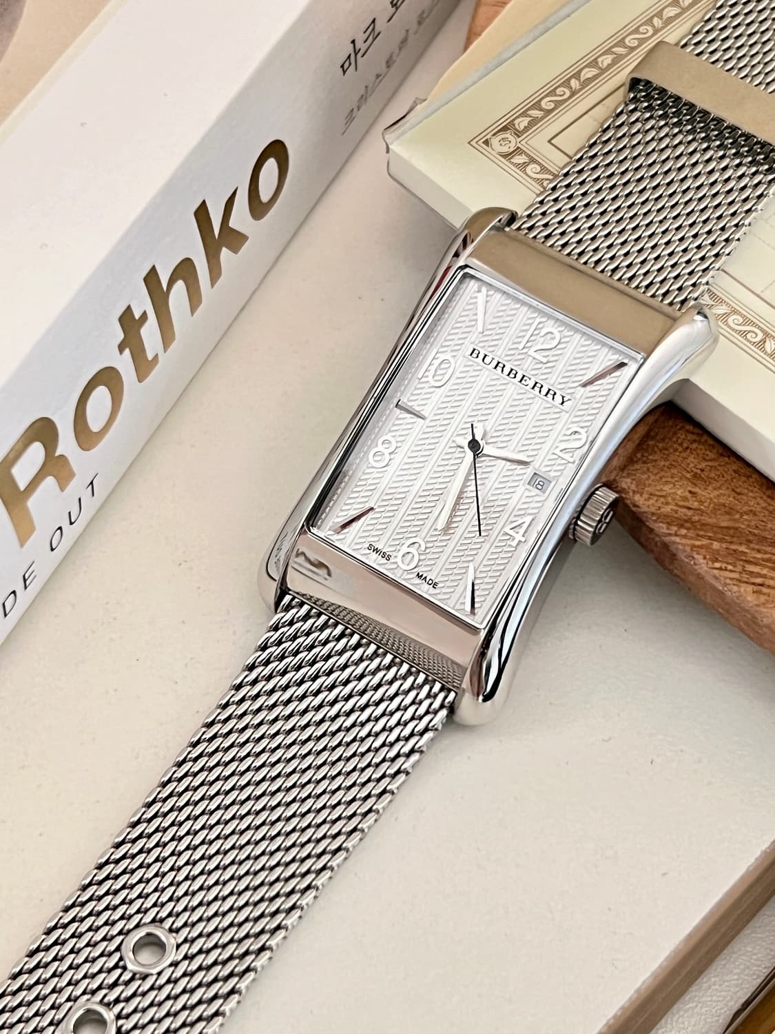 Burberry 렉탱글 매쉬 스트랩 남성 버버리 시계 상품이미지4