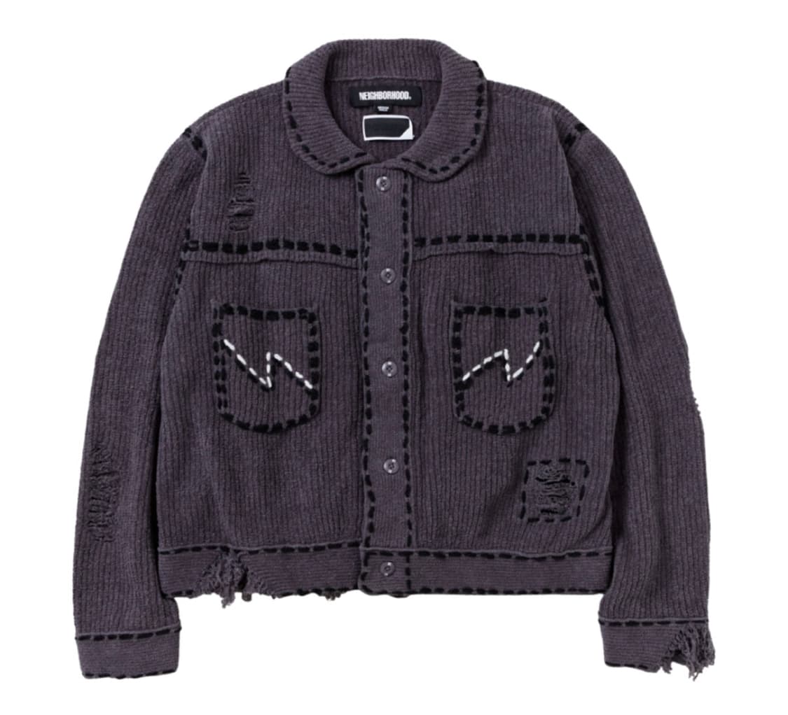 네이버후드 핑거린 phingerin 스티치 니트 가디건 100사이즈(M) 상품이미지1