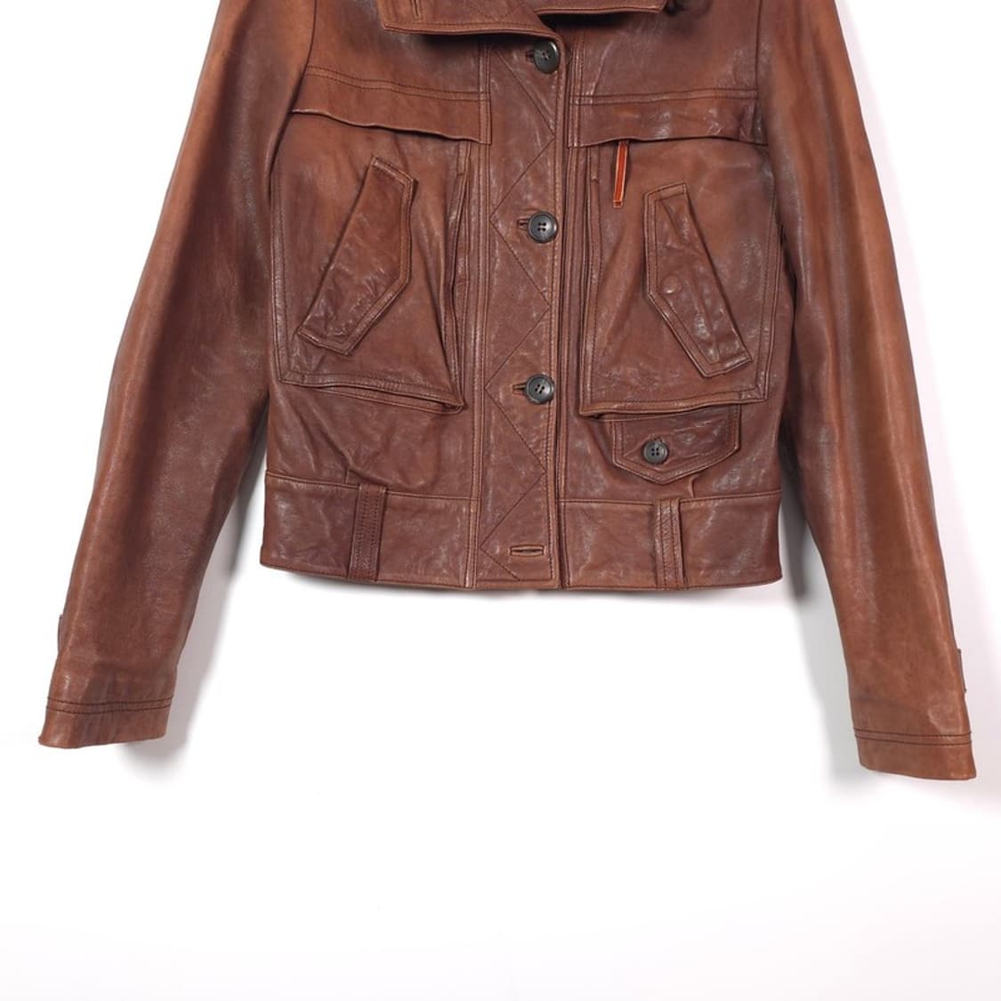 엠핀 천연 양가죽 100 빈티지 브라운 숏 자켓 66 상품이미지4