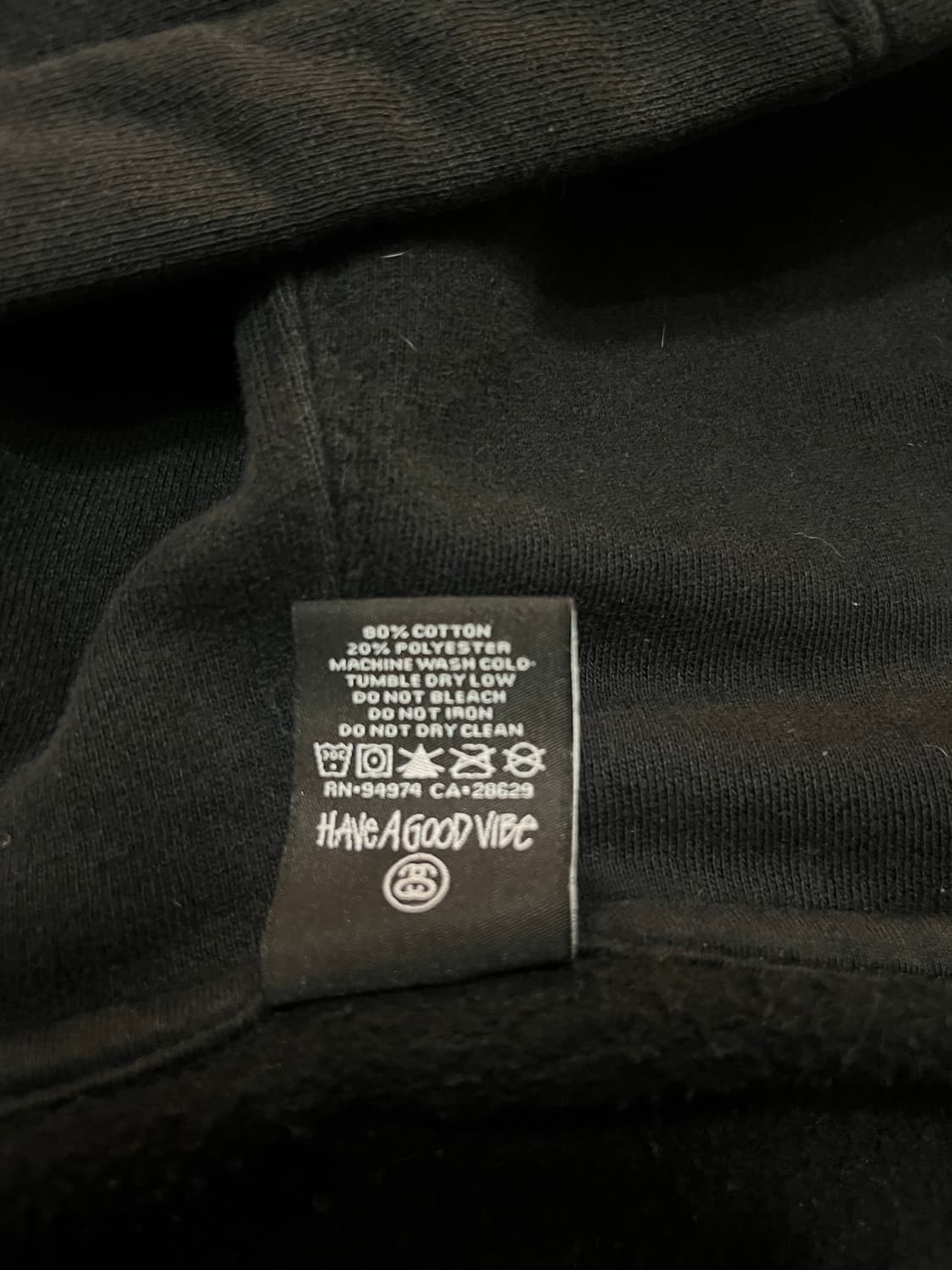 빈티지 스투시 월드투어 후드집업 블랙 L 상품이미지4
