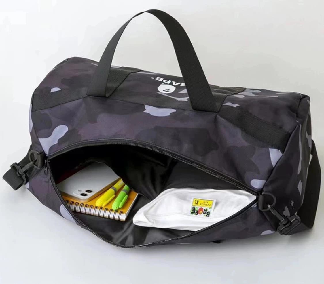 베이프 컬러 카모 블랙 더플백 잡지부록 상품이미지4