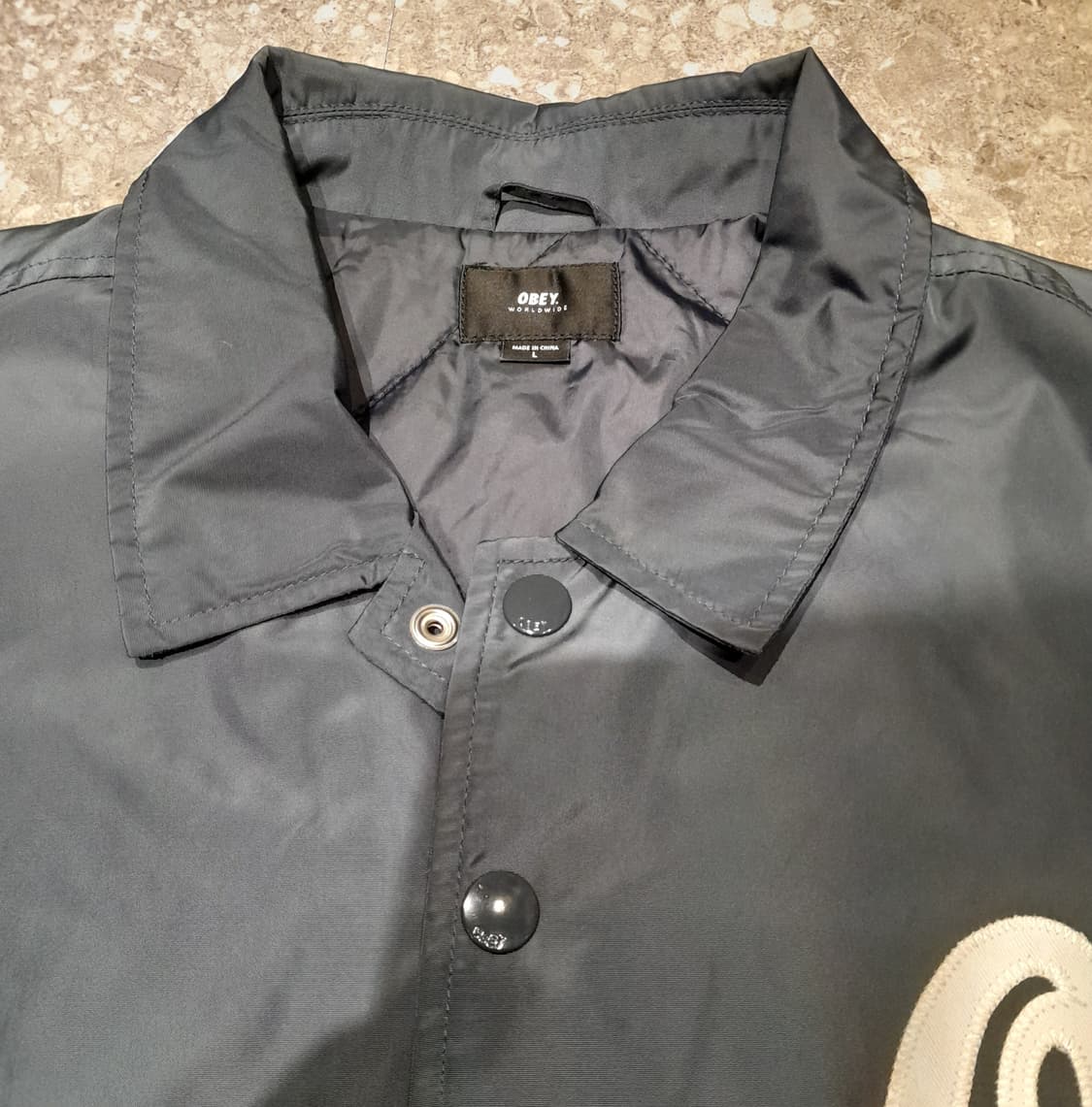 💥오베이 퀄팅 코치자켓 네이비 (L)
 상품이미지5