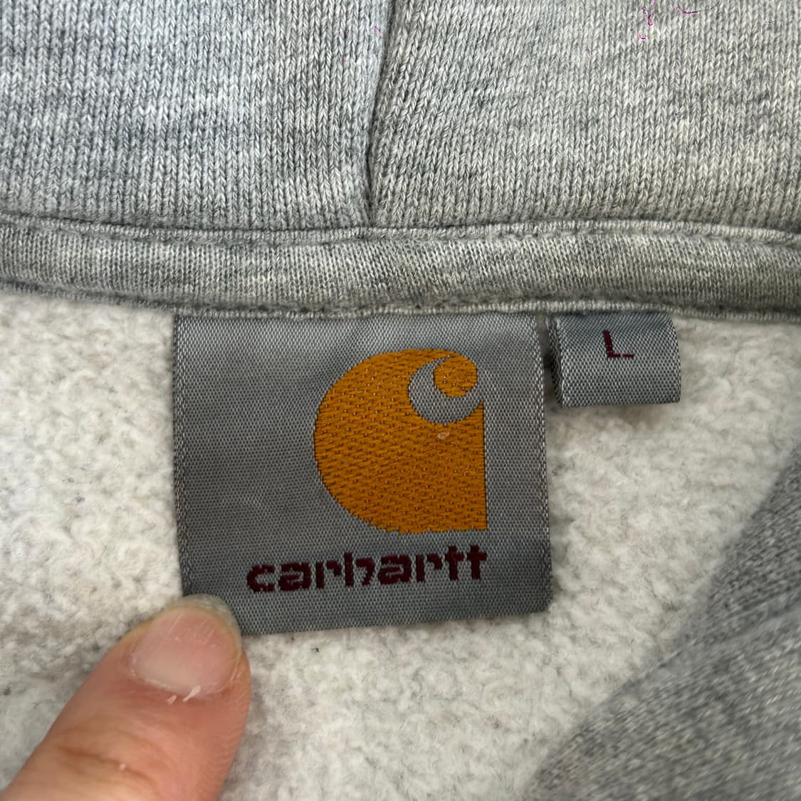 Carhartt 칼하트 스펠아웃로고 그레이 후드티 상품이미지5