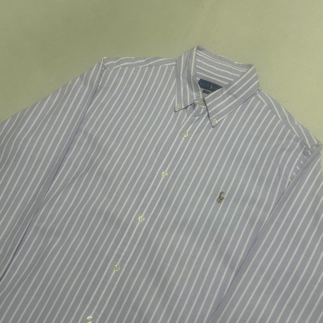 L 폴로랄프로렌 클래식핏 퍼플 스트라이프 셔츠 상품이미지1