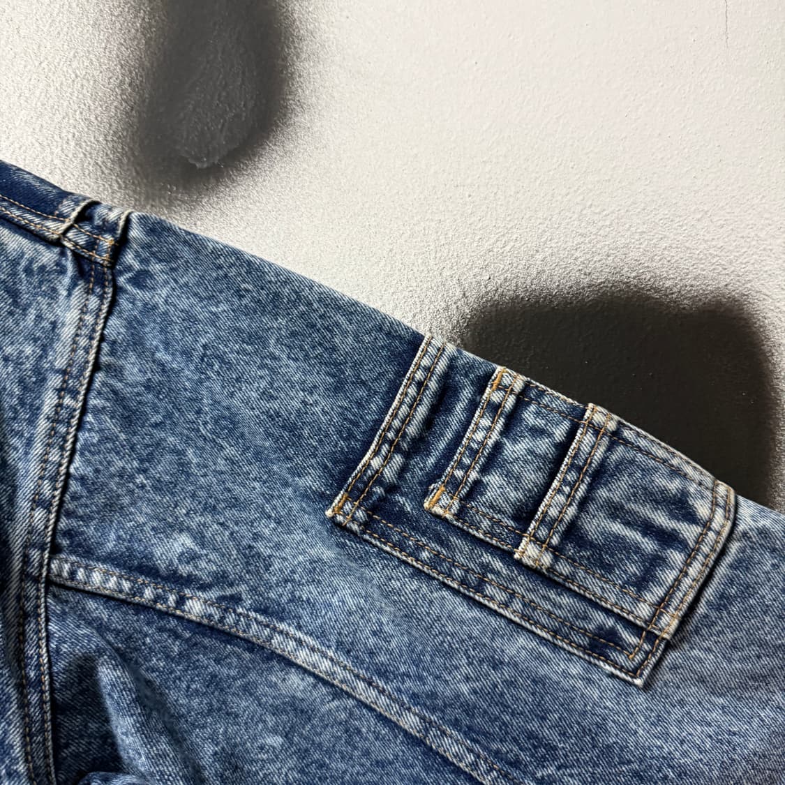 VTG 빈티지 워싱 디테일 데님 집업 크롭 Ma-1 스타일 바시티 자켓 상품이미지5