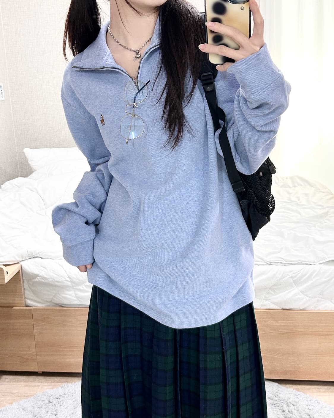 폴로 신형 멀티포니 소라 코튼 반집업 상품이미지2