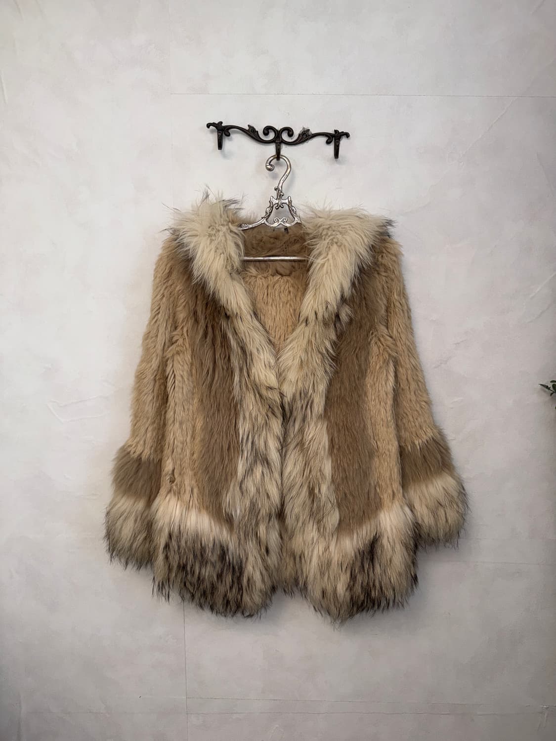 Mixed brown raccoon/fox/rabbit fur coat 상품이미지1