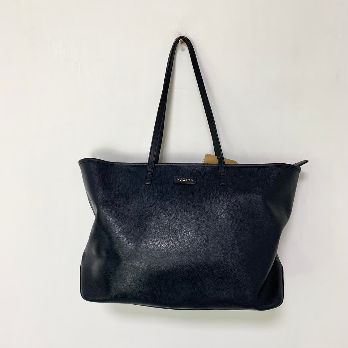 헤지스 레더 가죽 숄더백 토트백 네이비 빈티지 가방 상품이미지1