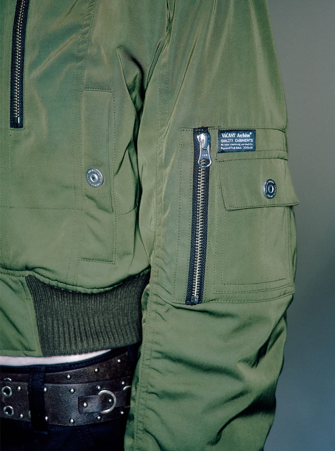 크롭 봄버 자켓 카키 상품이미지4