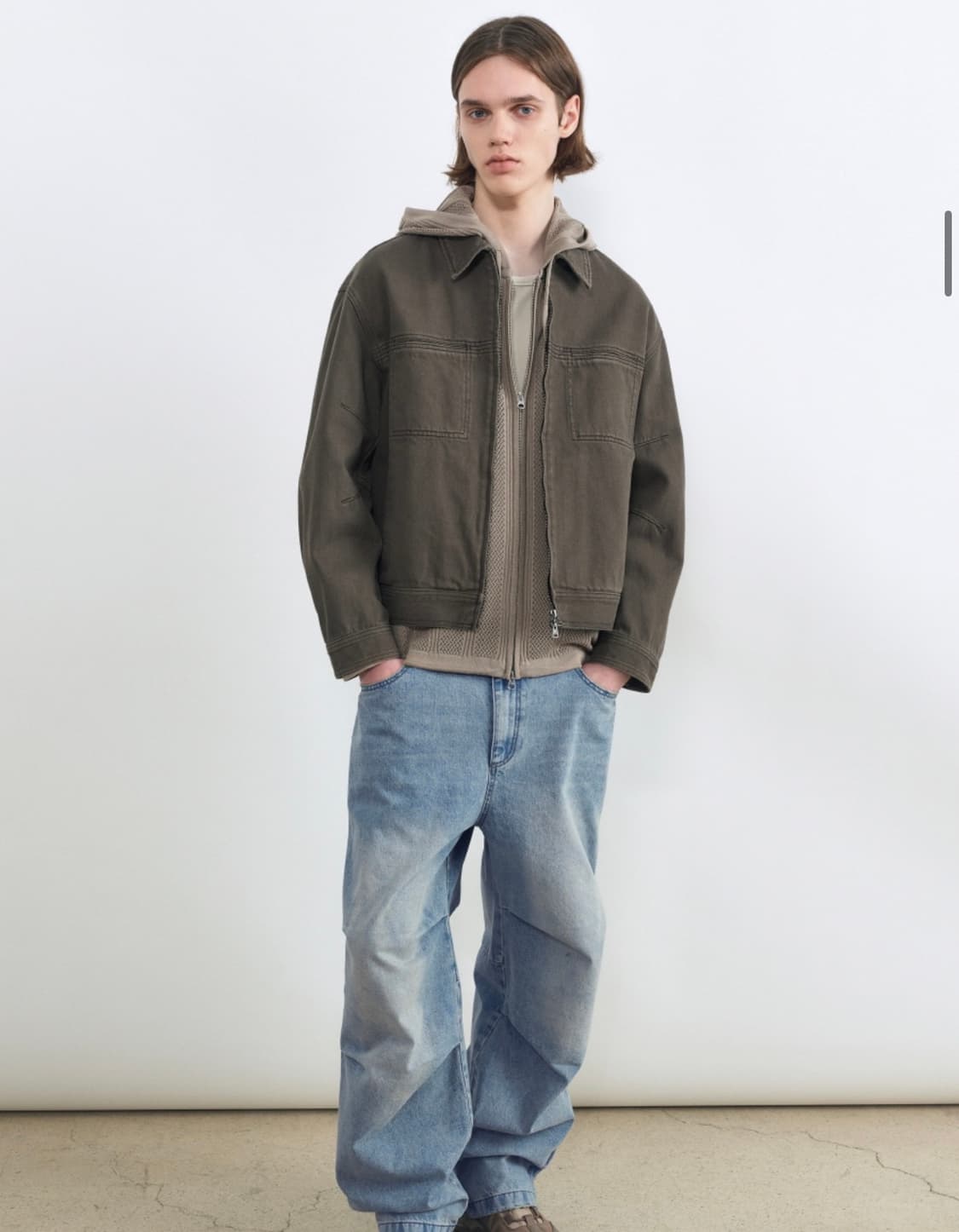 인사일런스 가먼트다잉 데님 자켓 BROWN 상품이미지3