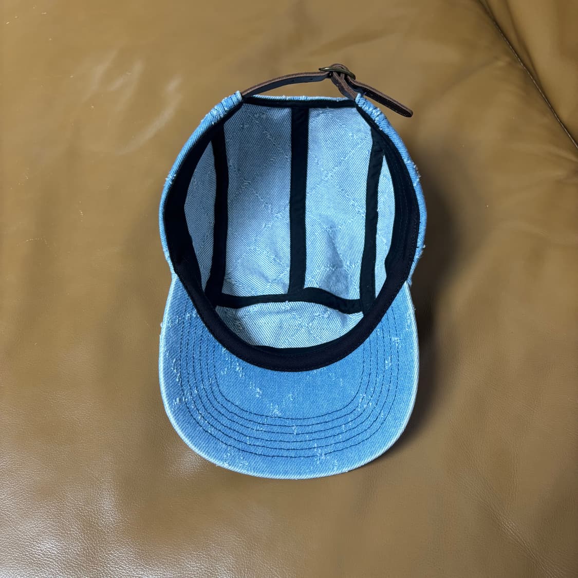 슈프림 캠프캡 모자 박스로고 펀치드 데님 상품이미지6