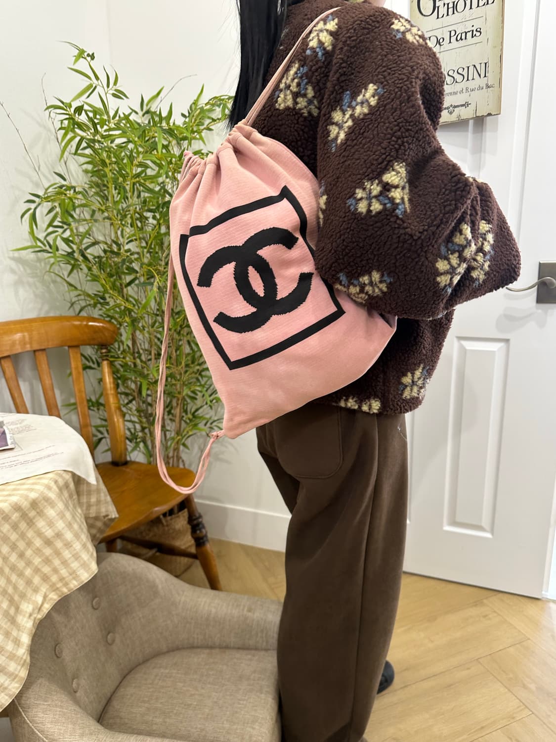 [정품] 샤넬 니트 드로우스트링 백팩 상품이미지4