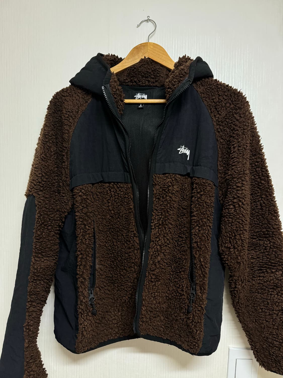 스투시 쉐르파 후드 자켓 브라운 S 상품이미지2