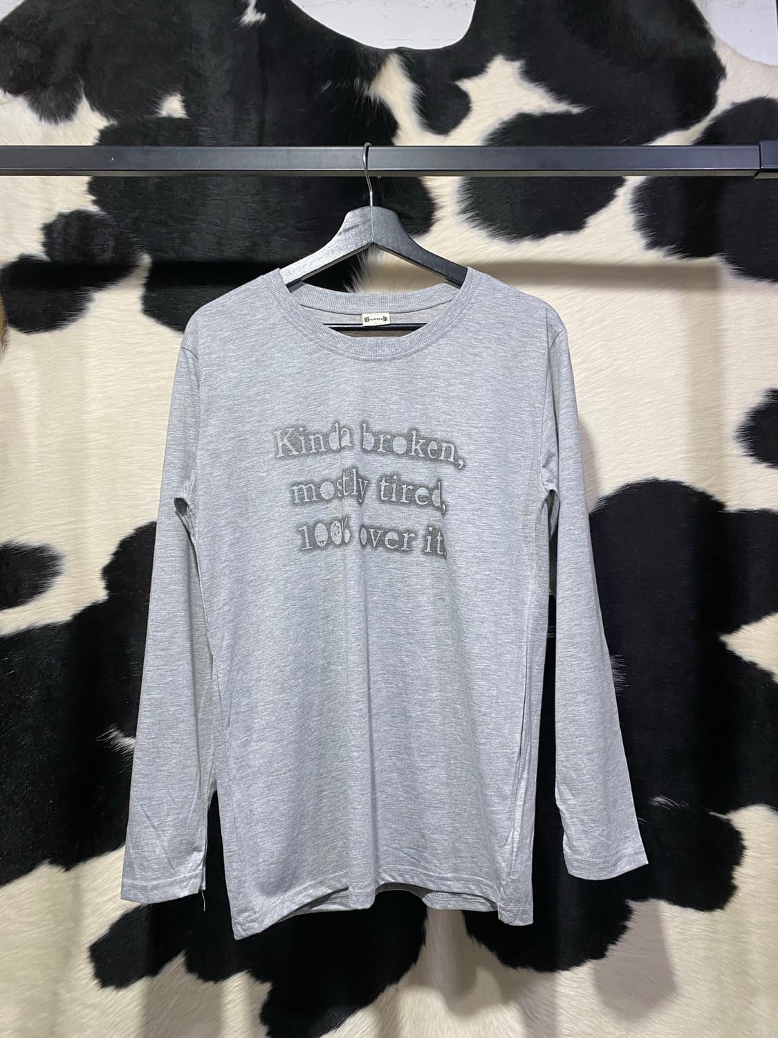 Number 레터링 그레이 롱슬리브 상품이미지2