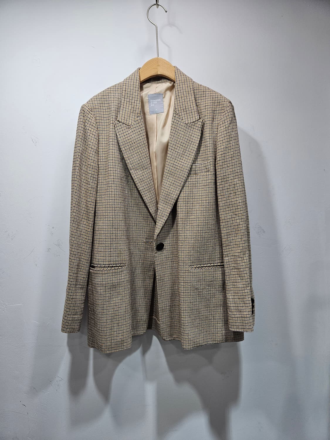 에잇세컨즈 원버튼 체크무늬 린넨 블레이저 M 상품이미지8