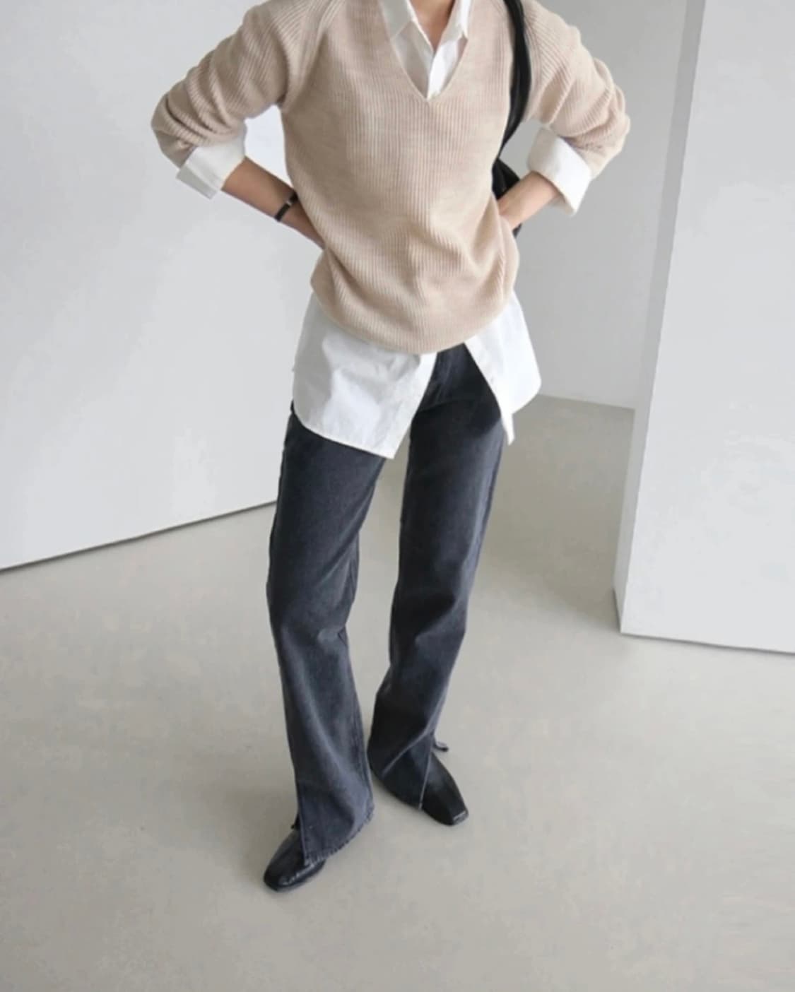 흑청일자팬츠m 상품이미지3