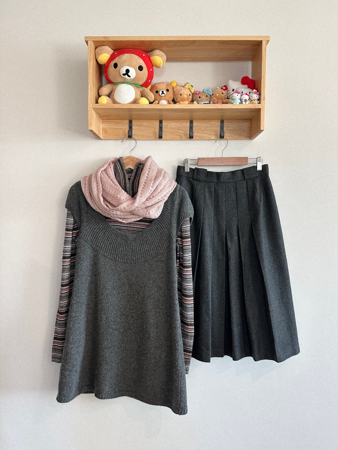 jpn 모리걸 하구미 스즈코 너드 히피 아오이유우 레이어드 코디세트 상품이미지1