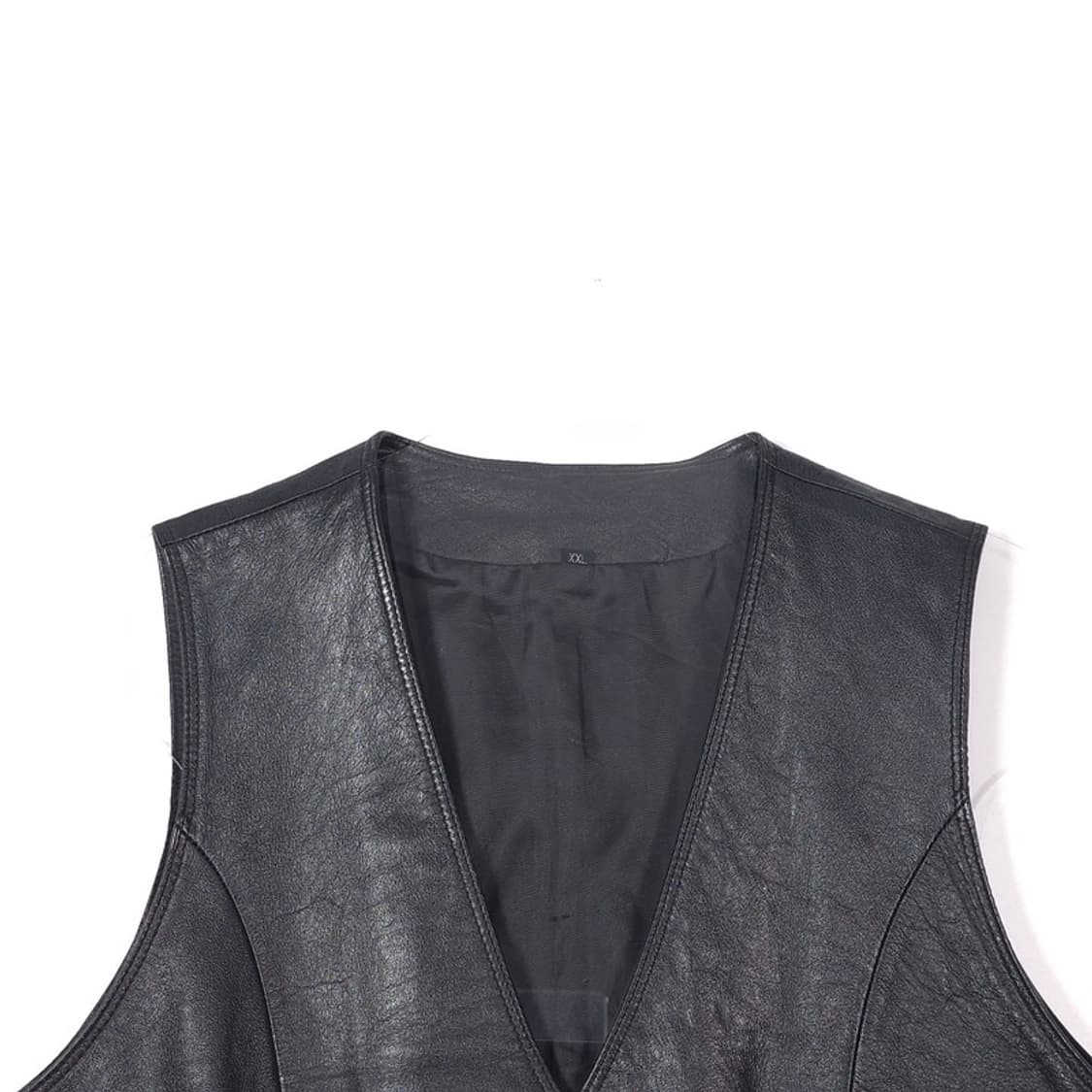 빈티지 소가죽 100 버튼 레더 베스트 XXL 상품이미지4