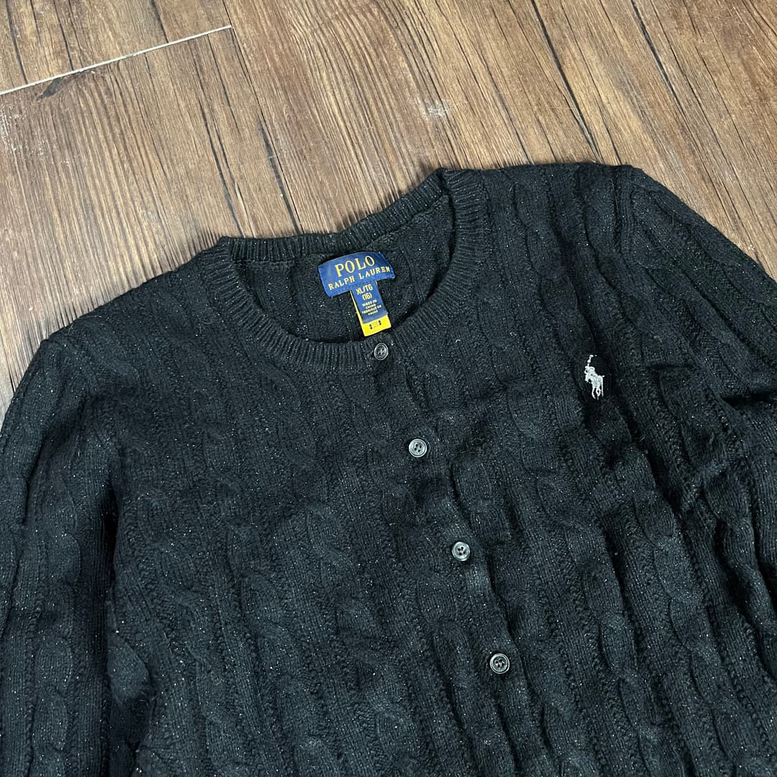 [POLO] 폴로랄프로렌 실버포니 글리터 꽈배기 가디건 상품이미지2