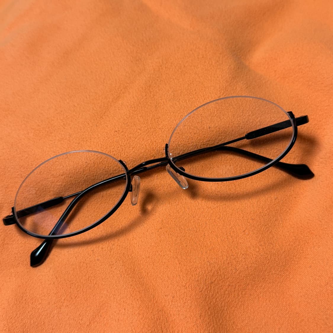 역반무테 반무테 하프 반테 원형 안경 블랙 상품이미지2