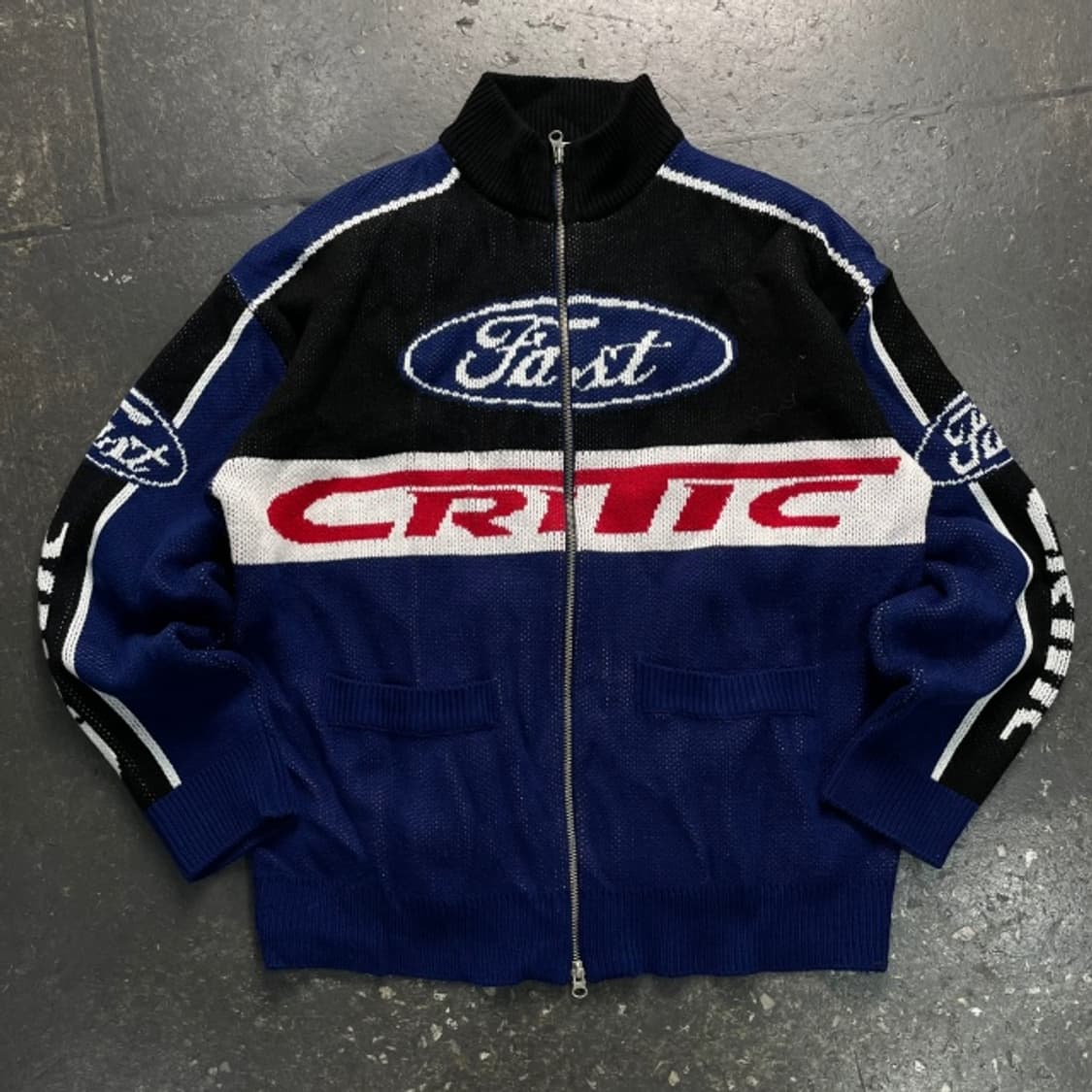 100 크리틱 포드 오마주 레이싱 니트집업  상품이미지1