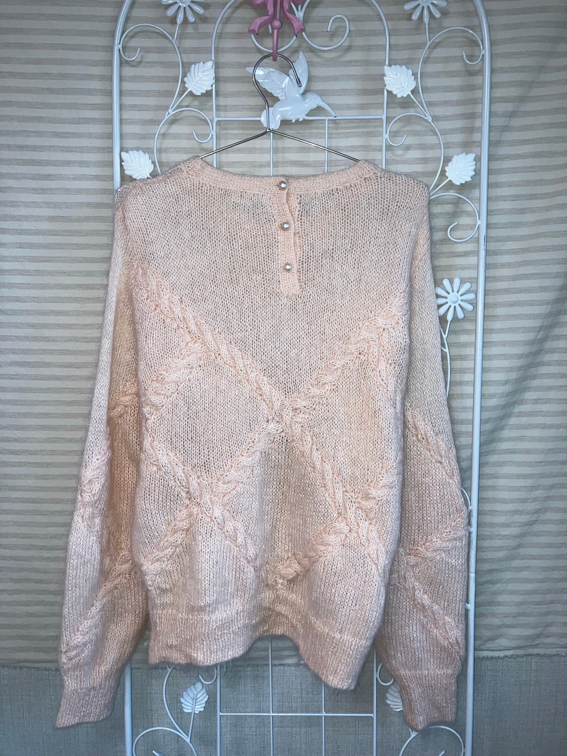 빈티지 베이비핑크 꽈배기 니트 y2k 스트릿 갸루 펑키 상품이미지5